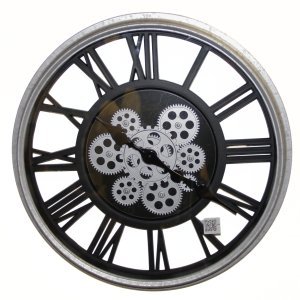 RELOJ CON ENGRANAJES PLATA 50cm DE DIAMETRO
